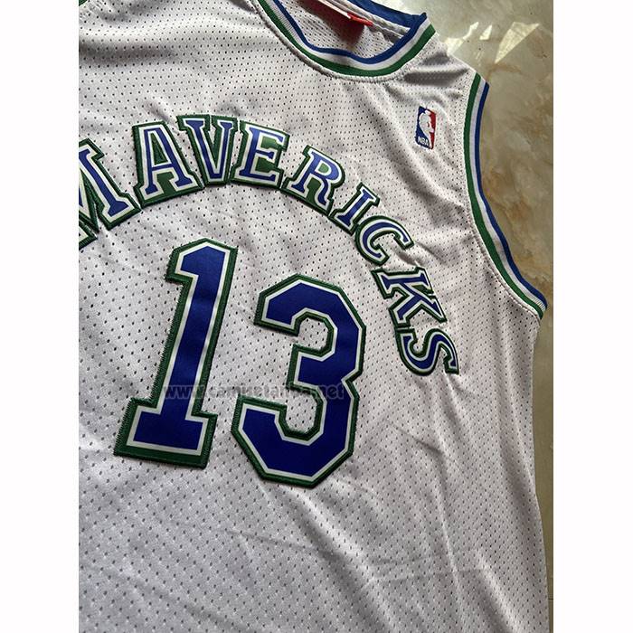 Camiseta Dallas Mavericks Steve Nash NO 13 Mitchell & Ness 1994-95 Blanco